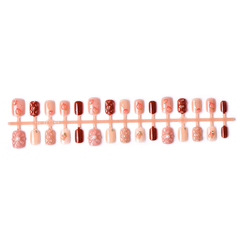 Strawberry-Inspired Decorative Press-On Nail Art Set