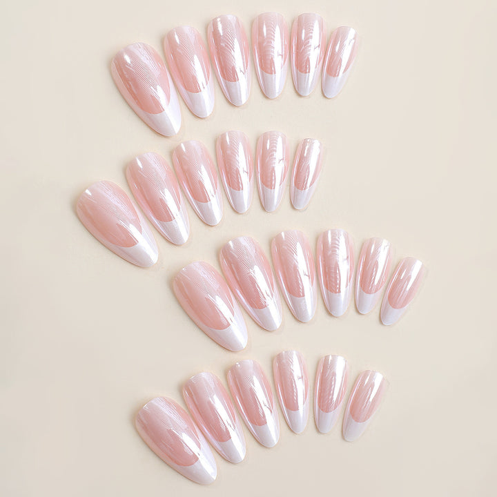 Artificial nail model with elegant French design Stornfield