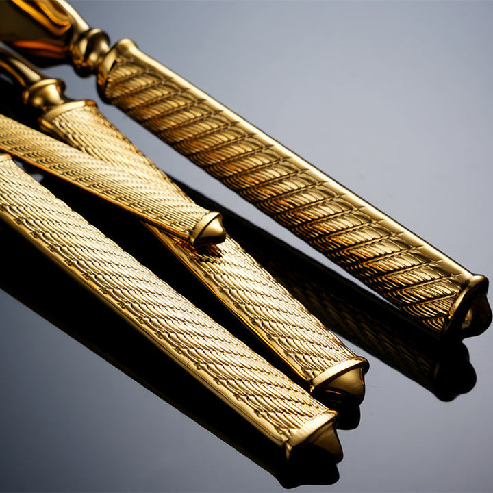 Realm Textured Gold Luxury Cutlery Set | Stornfield
