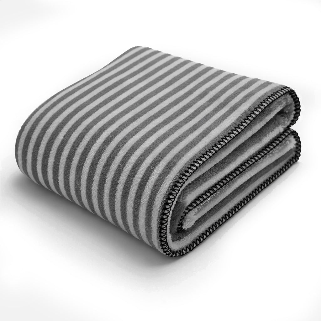 Ladies warms comfortable fleece blanket with elegant stripe structure Stornfield