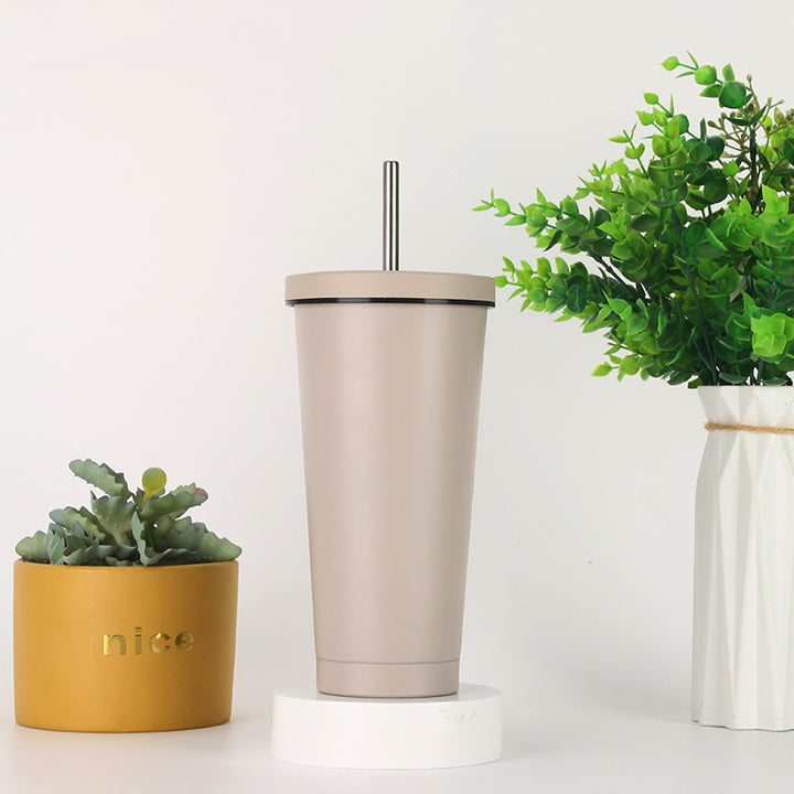 Women's stainless steel drinking cup with straw Stornfield