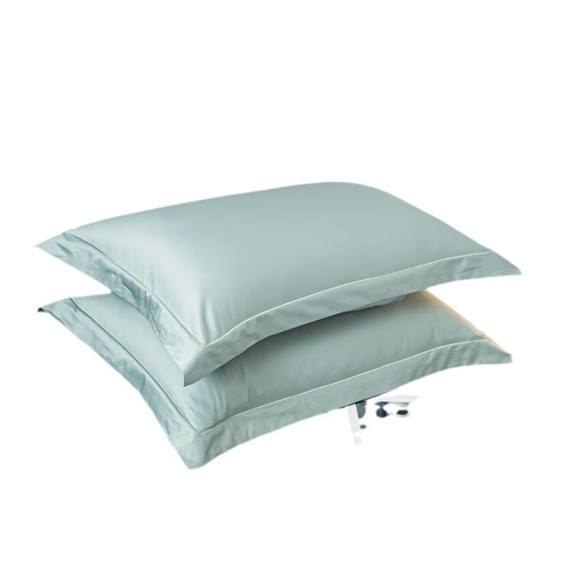 Luxurious satin cushion cover with decorative double piping