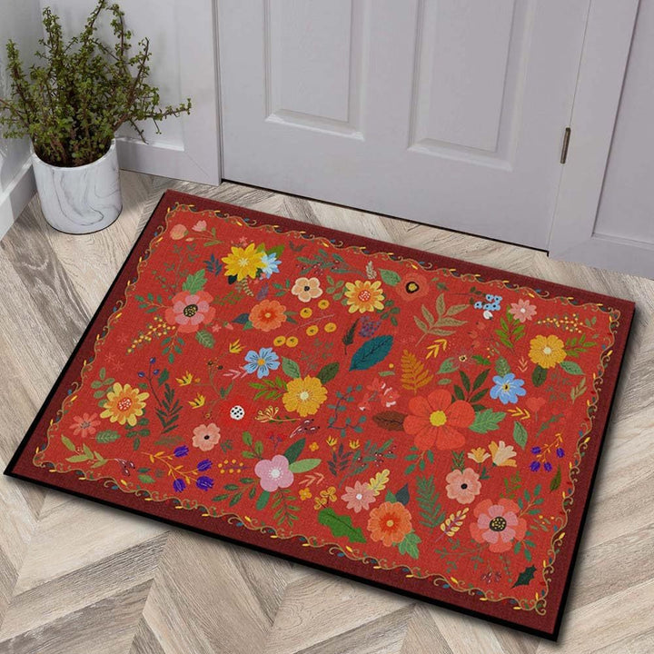 Luxurious Floral Design Bath Mat Stornfield