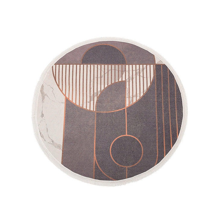Round Decorative Living Room Carpet with Modern Geometric Pattern Stornfield