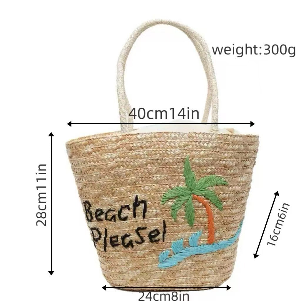 Summery woven bag with creative beach motif Stornfield