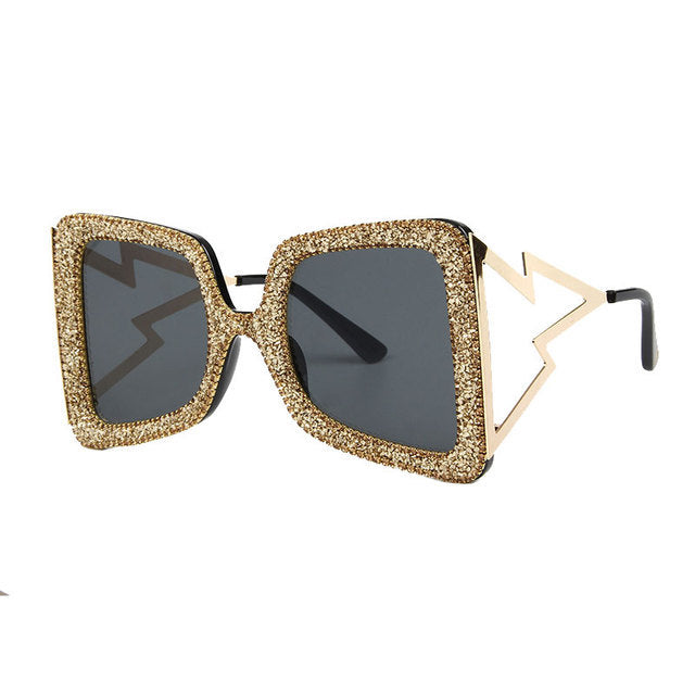Women's oversized sunglasses with glittering crystal frame Stornfield