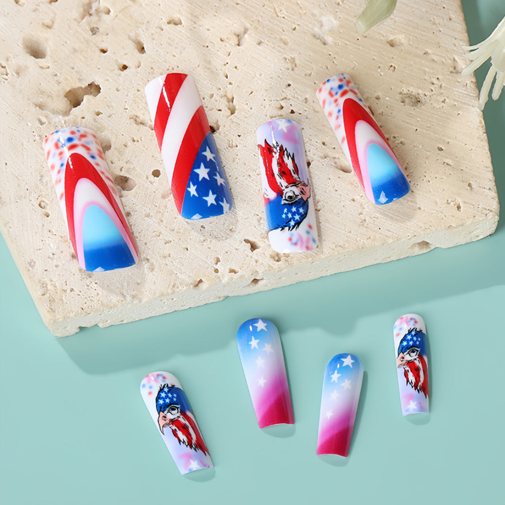 Patriotic design artificial nails Stornfield