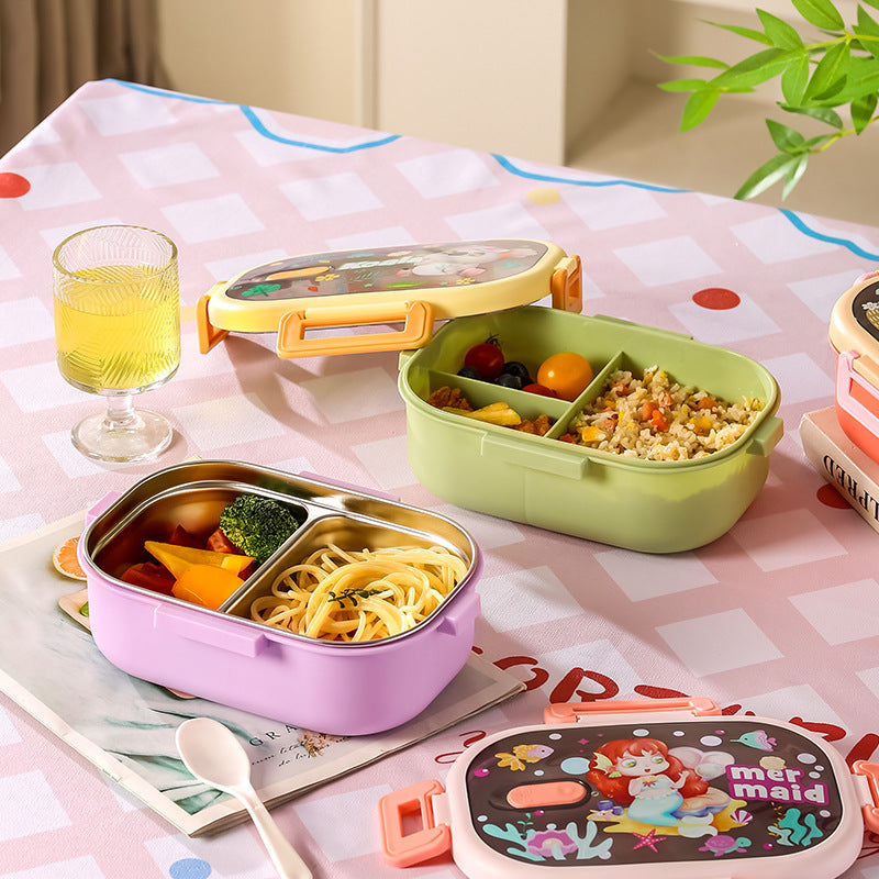 Cartoon-Themed Multi-Compartment Lunch Container
