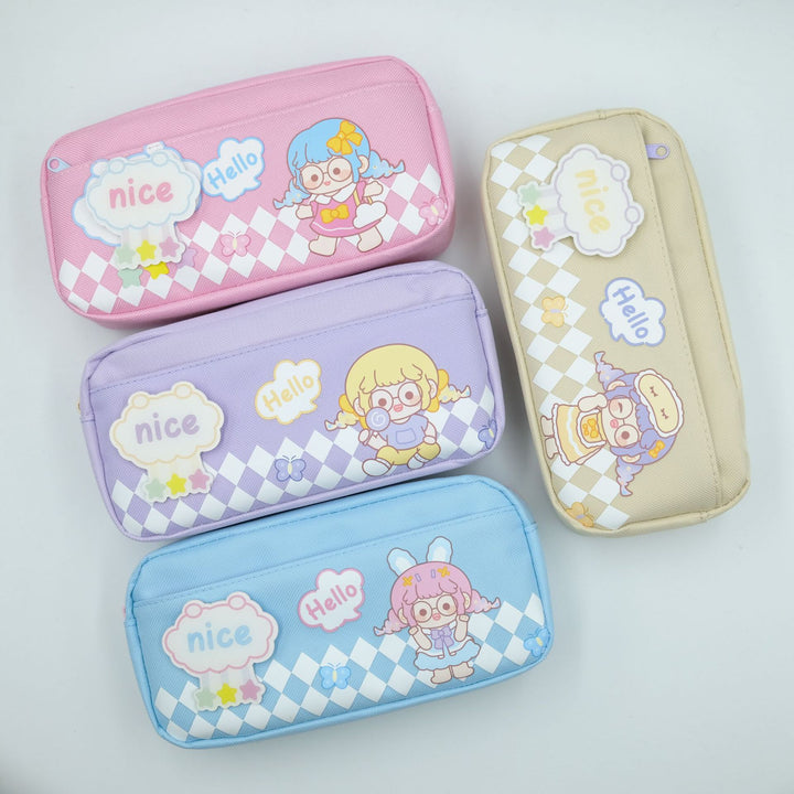 Cute Character Zippered Pencil Case