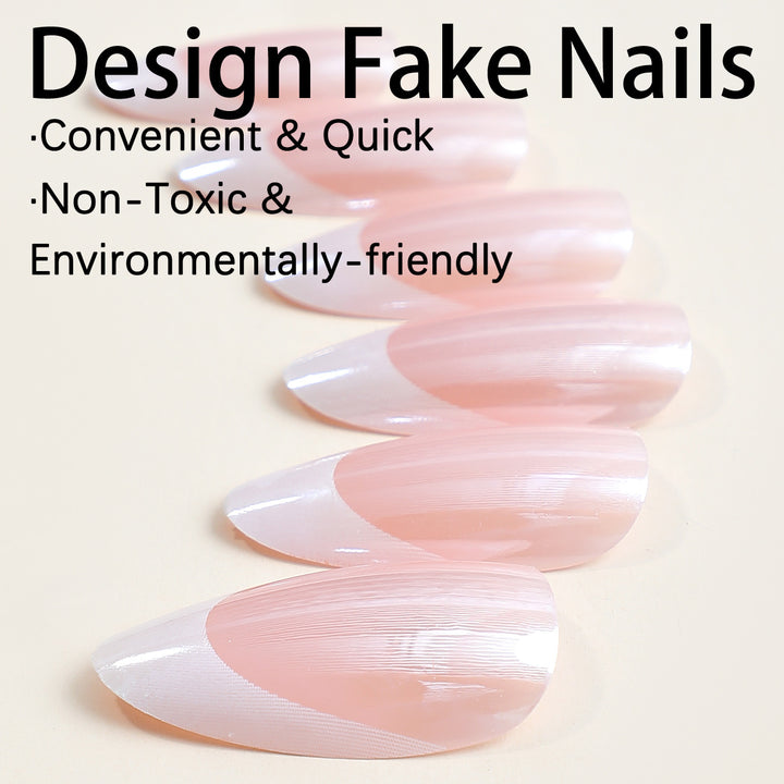 Acrylic nail set with elegant French design and care set Stornfield