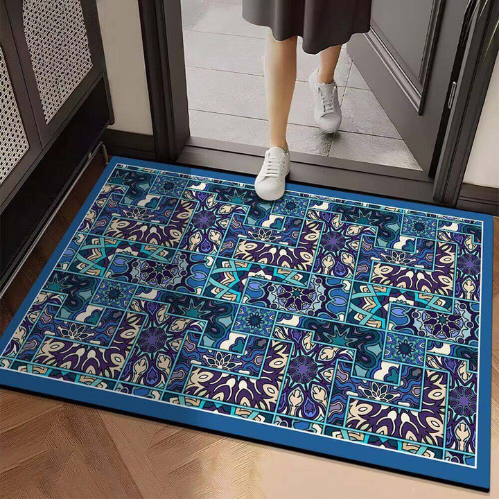 Vibrant Geometric Design Entrance Mat
