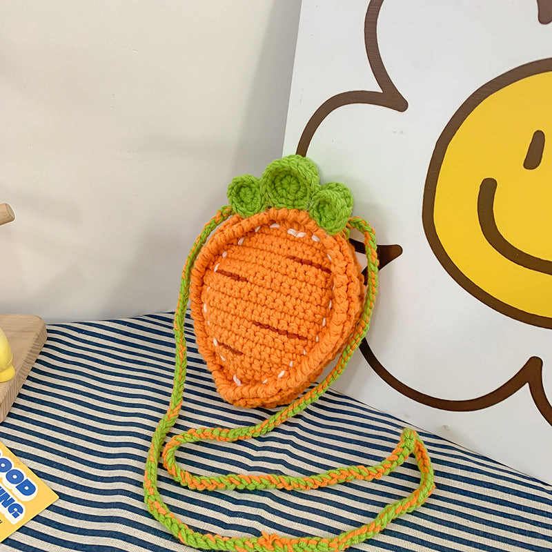 Carrot-Shaped Crochet Mini Bag