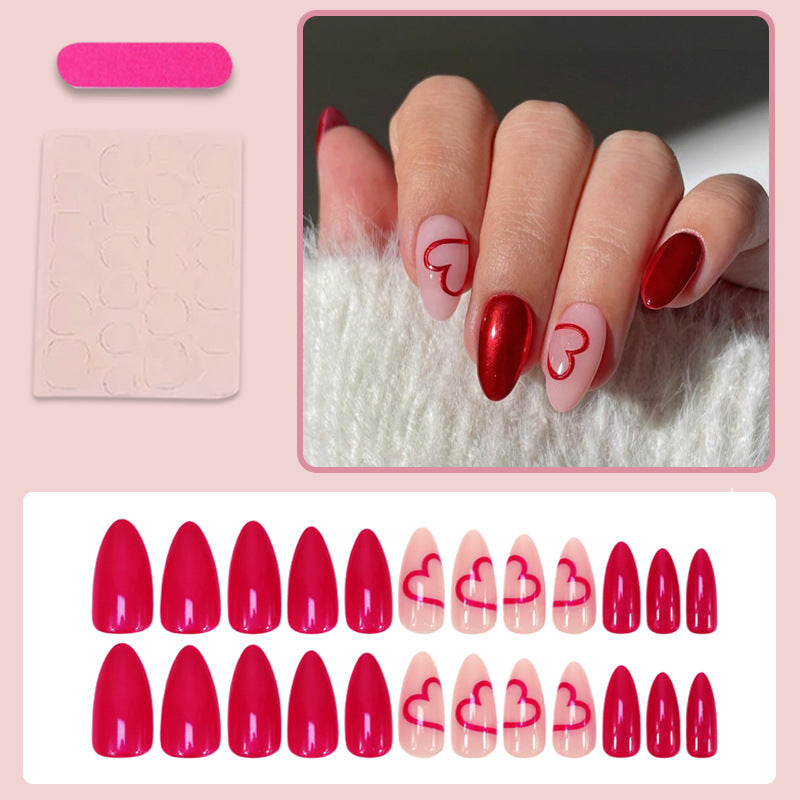 Artificial nail set with romantic heart designs Stornfield