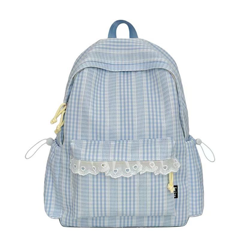 Gingham Patterned Stylish Backpack Stornfield