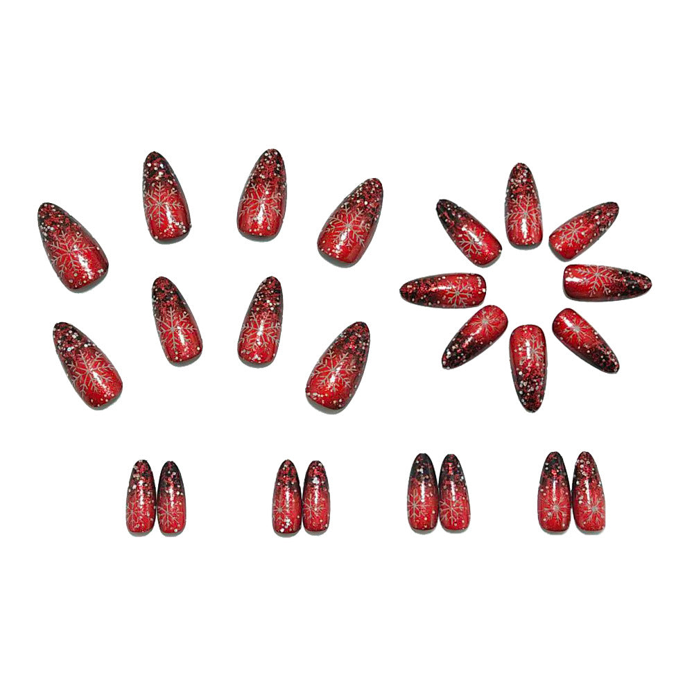 Glittering artificial nails with winter design Stornfield