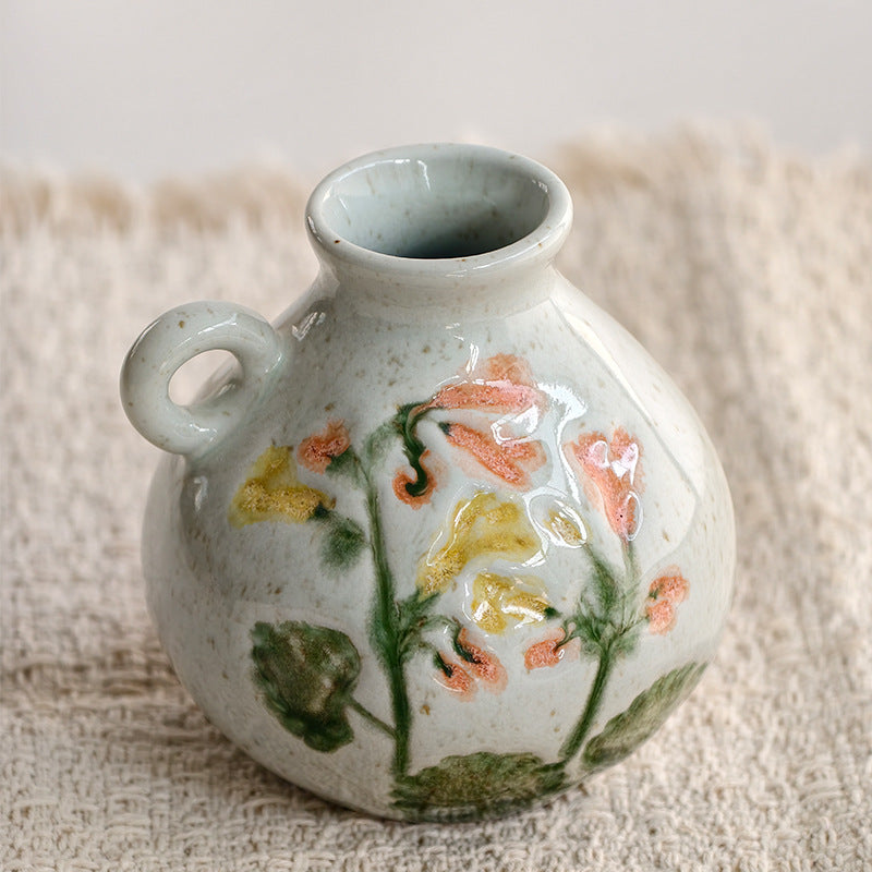 Decorative Floral Ceramic Pitcher