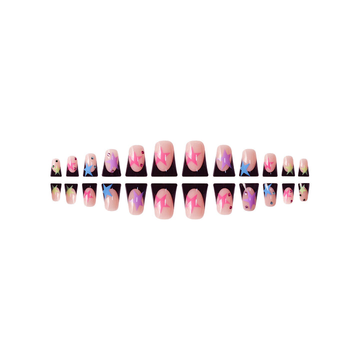 Artistic Stiletto Nail Art Set with Star Accents Stornfield
