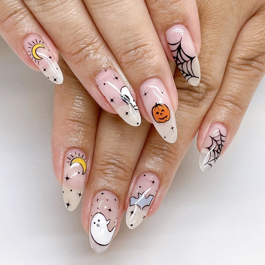 Acrylic nail set with creepy Halloween design Stornfield