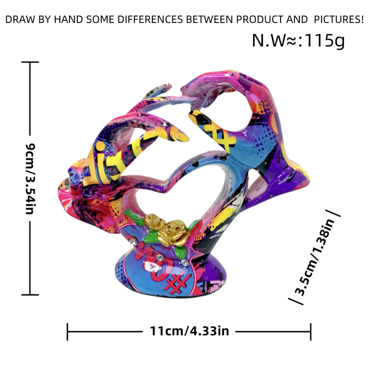 Artistic heart sculpture with intricate painting Stornfield