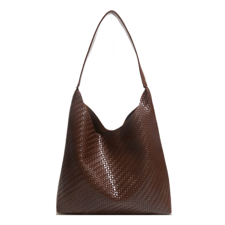 Woven Vegan Leather Hobo Bag