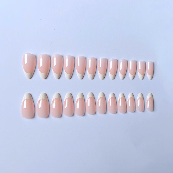 Elegant French Tip Acrylic Nail Art Set  1790958235