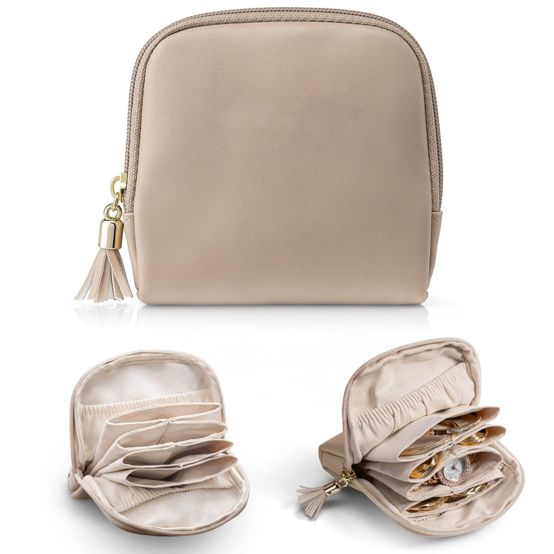 Cosmetic organizer with structured interior and elegant tassel Stornfield