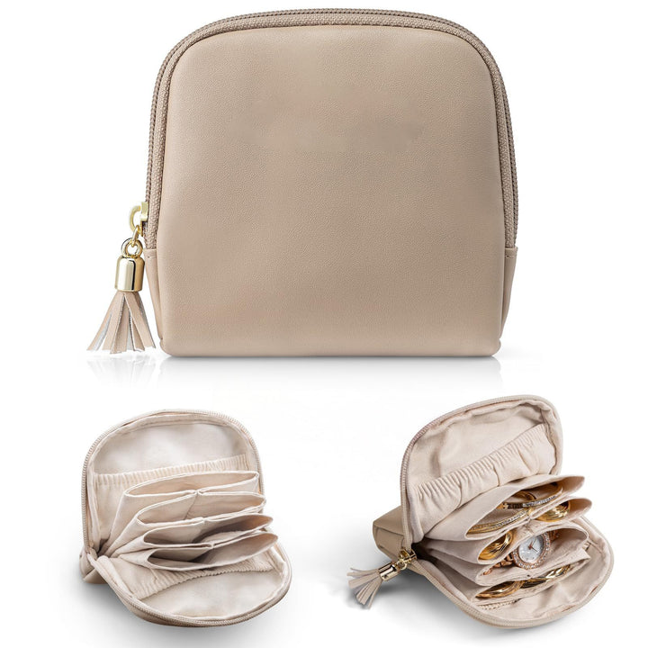 Cosmetic organizer with structured interior and elegant tassel Stornfield