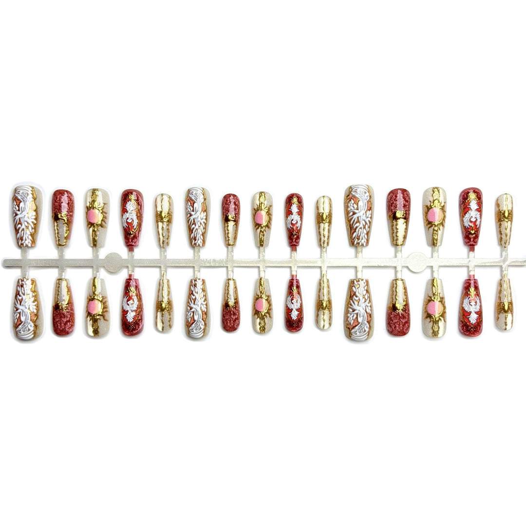 Ornate Decorative Press-On Nail Set
