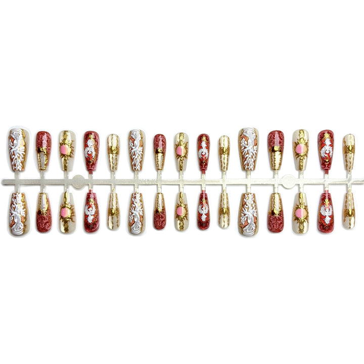Ornate Decorative Press-On Nail Set