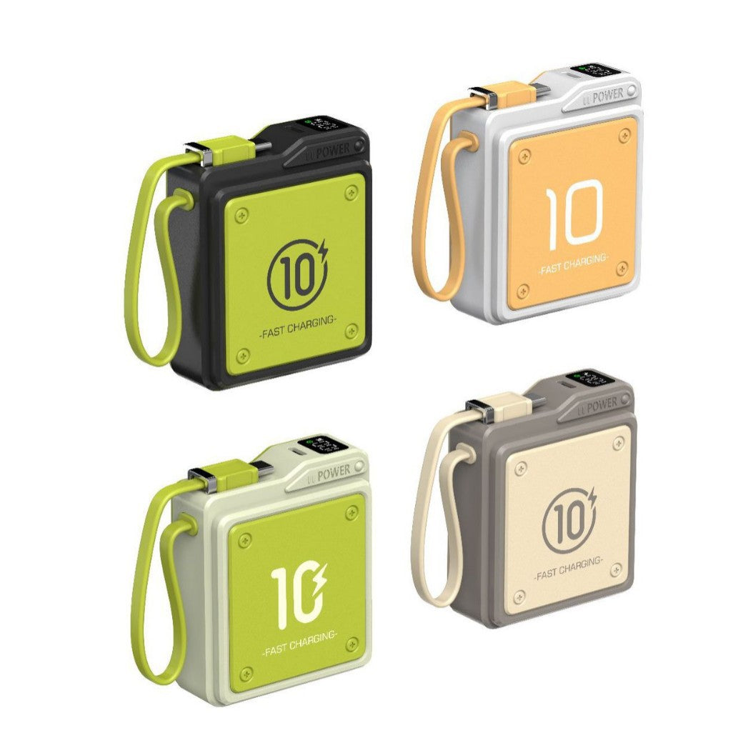 Compact fast charging power bank with digital charge level display Stornfield