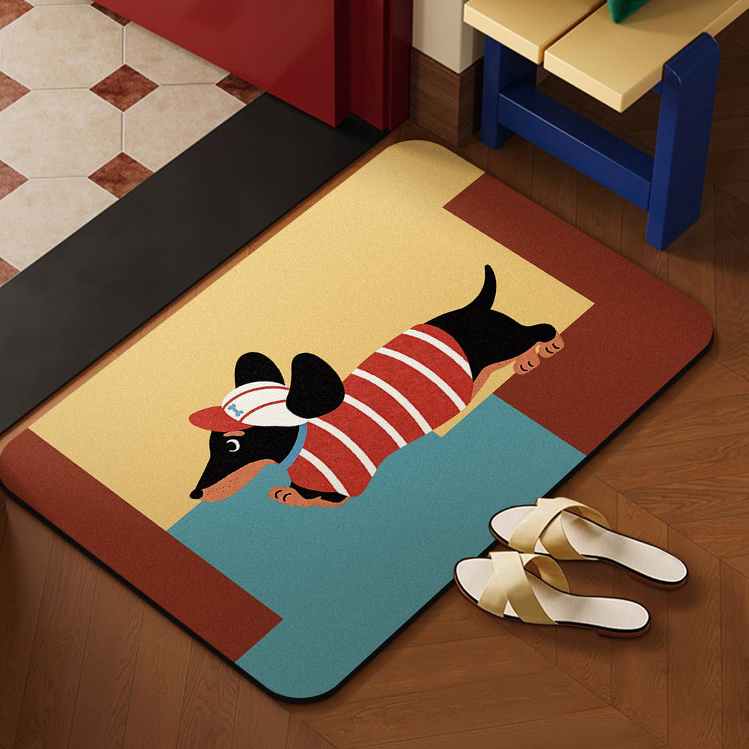 Cartoon Dog-Themed Entrance Mat