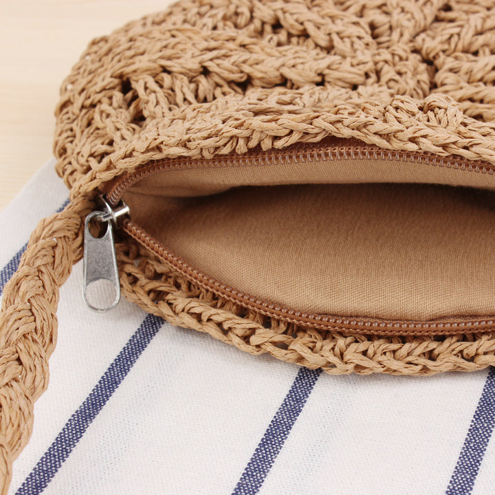 Round Bast Crossbody Bag with Tassels Stornfield