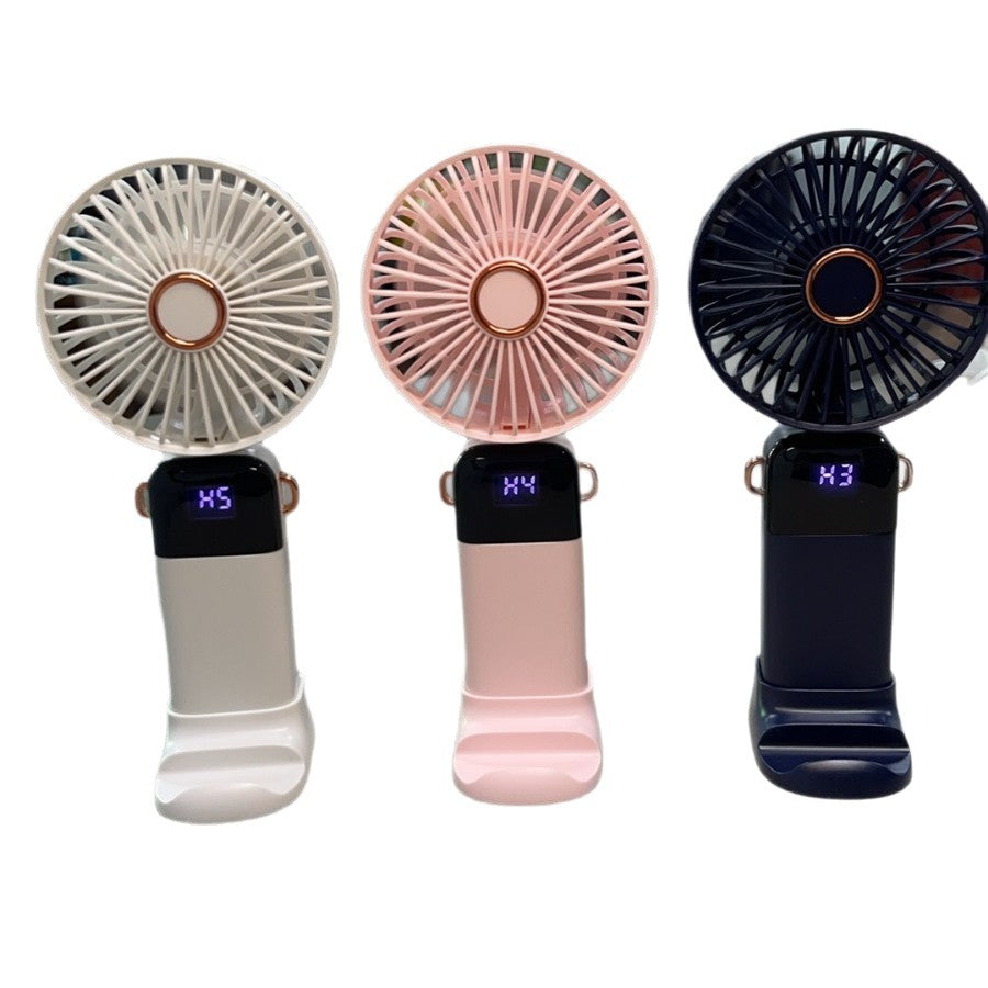 Unisex nan USB rechargeable handheld fan with LED battery indicator and quiet brushless motor Stornfield