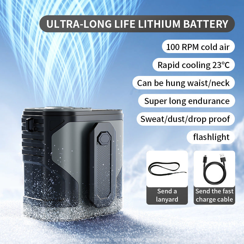Unisex nan portable wearable rechargeable personal cooling fan with integrated flashlight and long-life lithium battery Stornfield