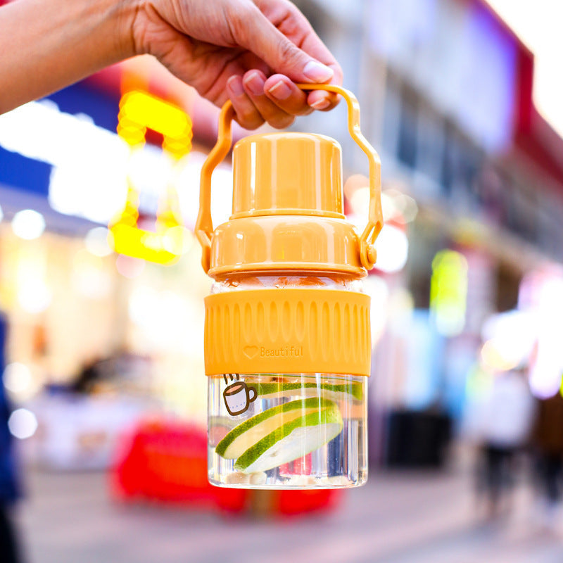 Ladies trendy glass drinking bottle with practical silicone protection Stornfield