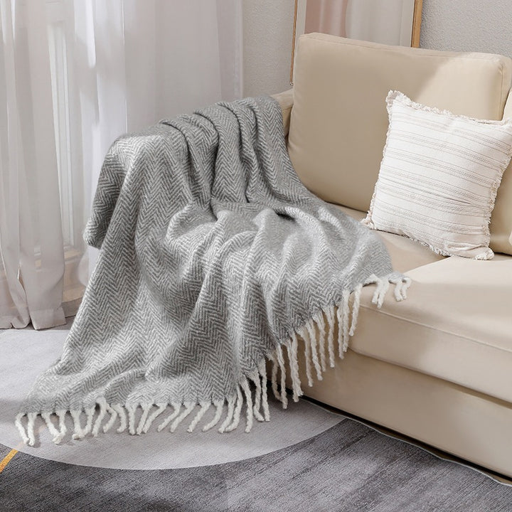 Herringbone Woven Throw Blanket
