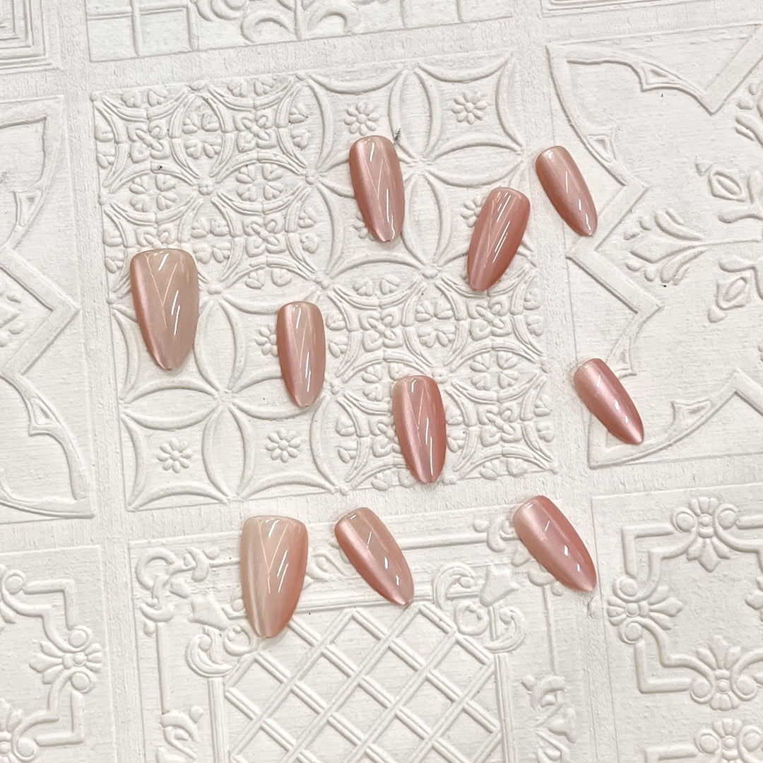 Glossy Almond-Shaped Press-On Nail Set Stornfield 1787225130