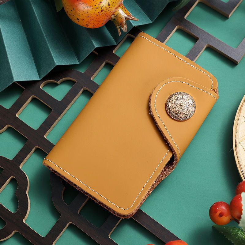 Luxury Leather Snap Closure Card Holder Stornfield