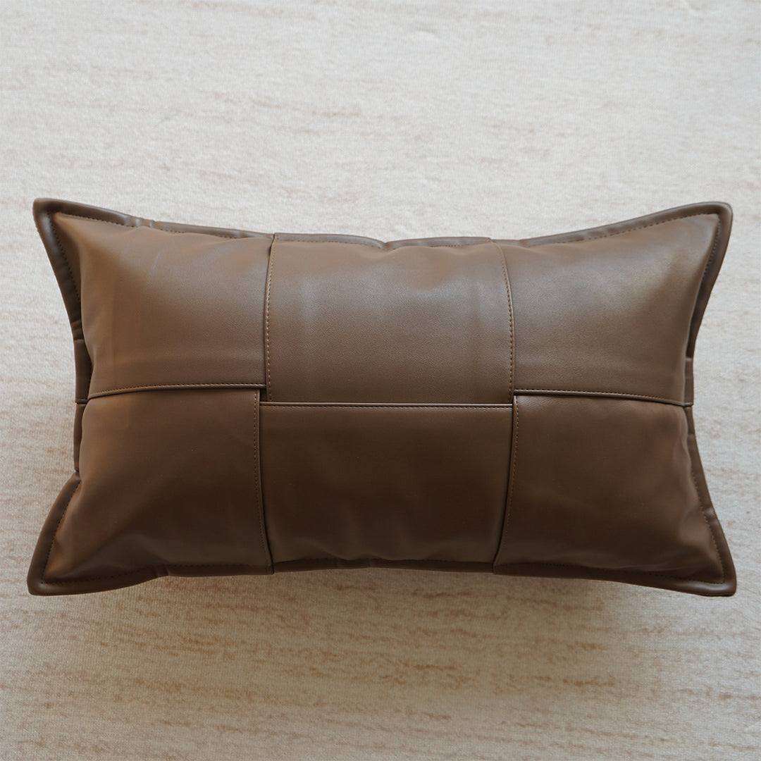 Decorative cushion with high-quality faux leather cover
