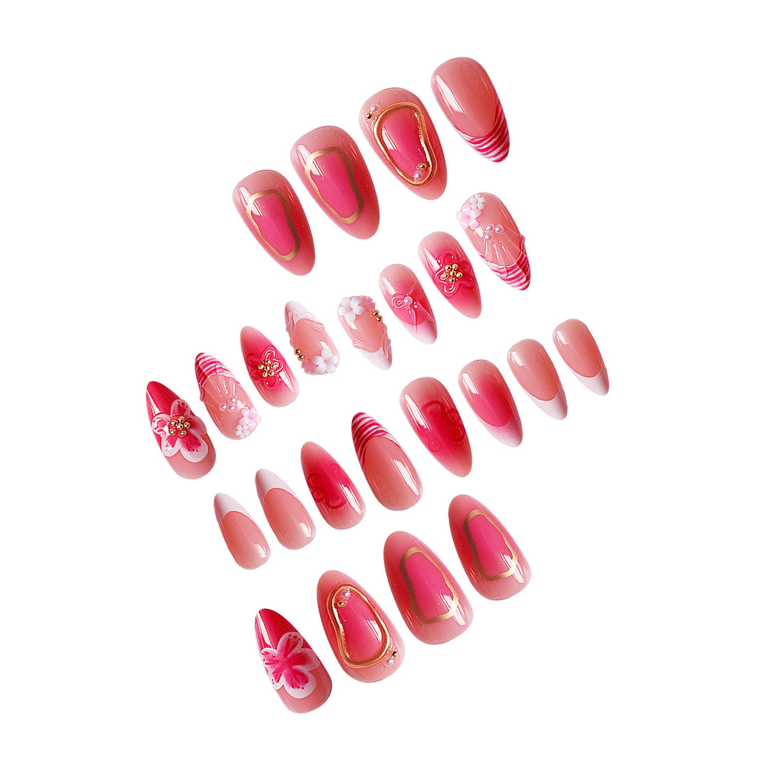Artistic Floral Detail Press-On Nails Stornfield