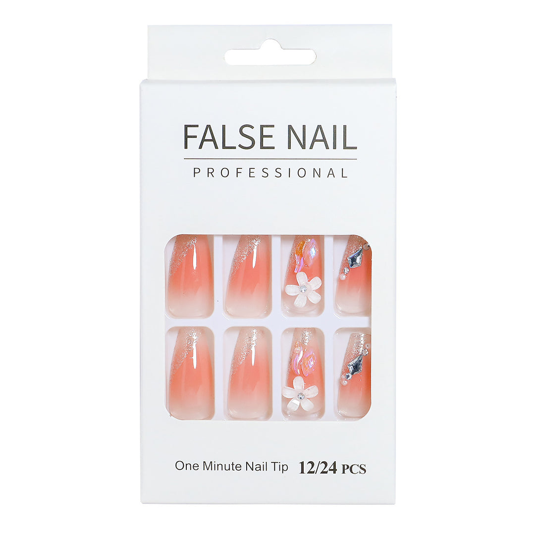 Decorative Press-On Nail Set with 3D Accents Stornfield