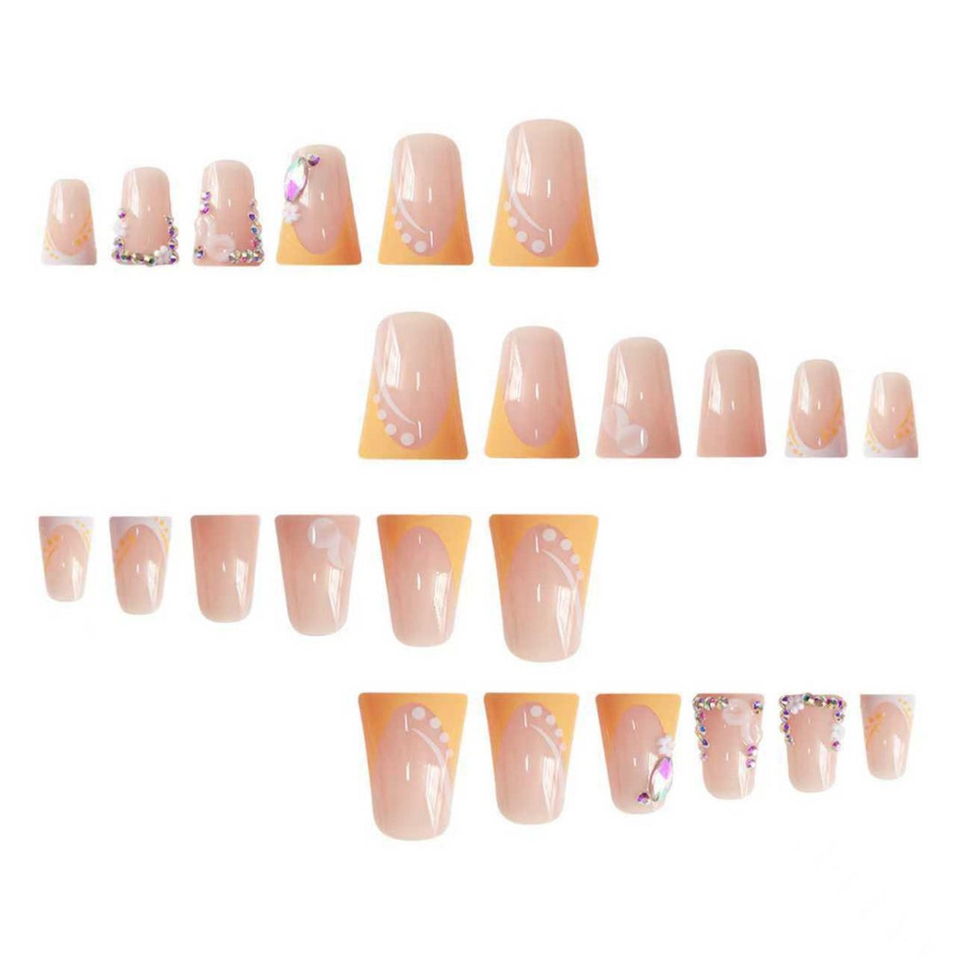 Decorative Floral Rhinestone Nail Extensions Stornfield