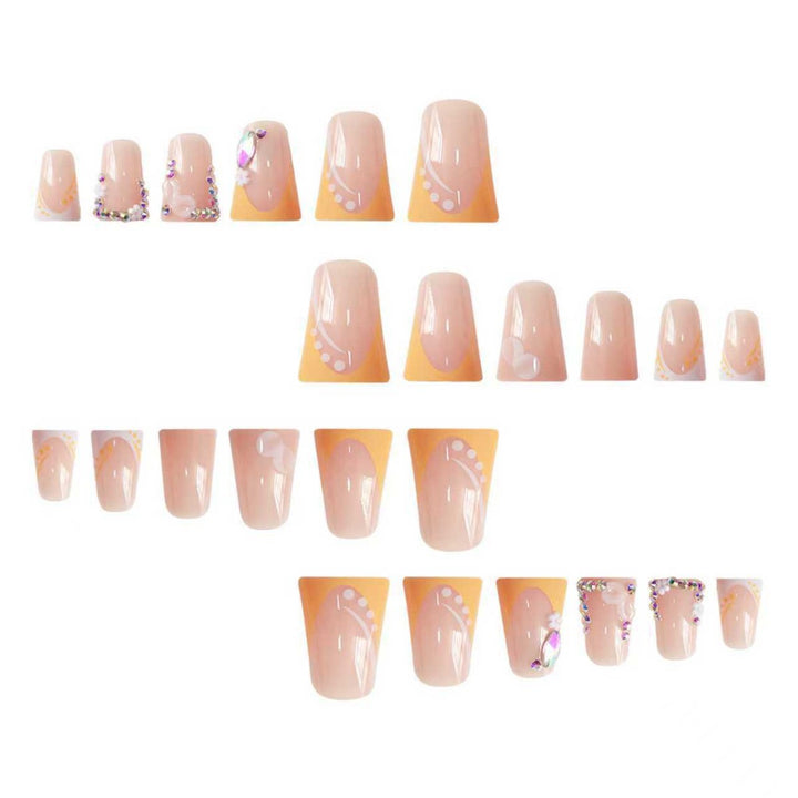 Decorative Floral Rhinestone Nail Extensions Stornfield