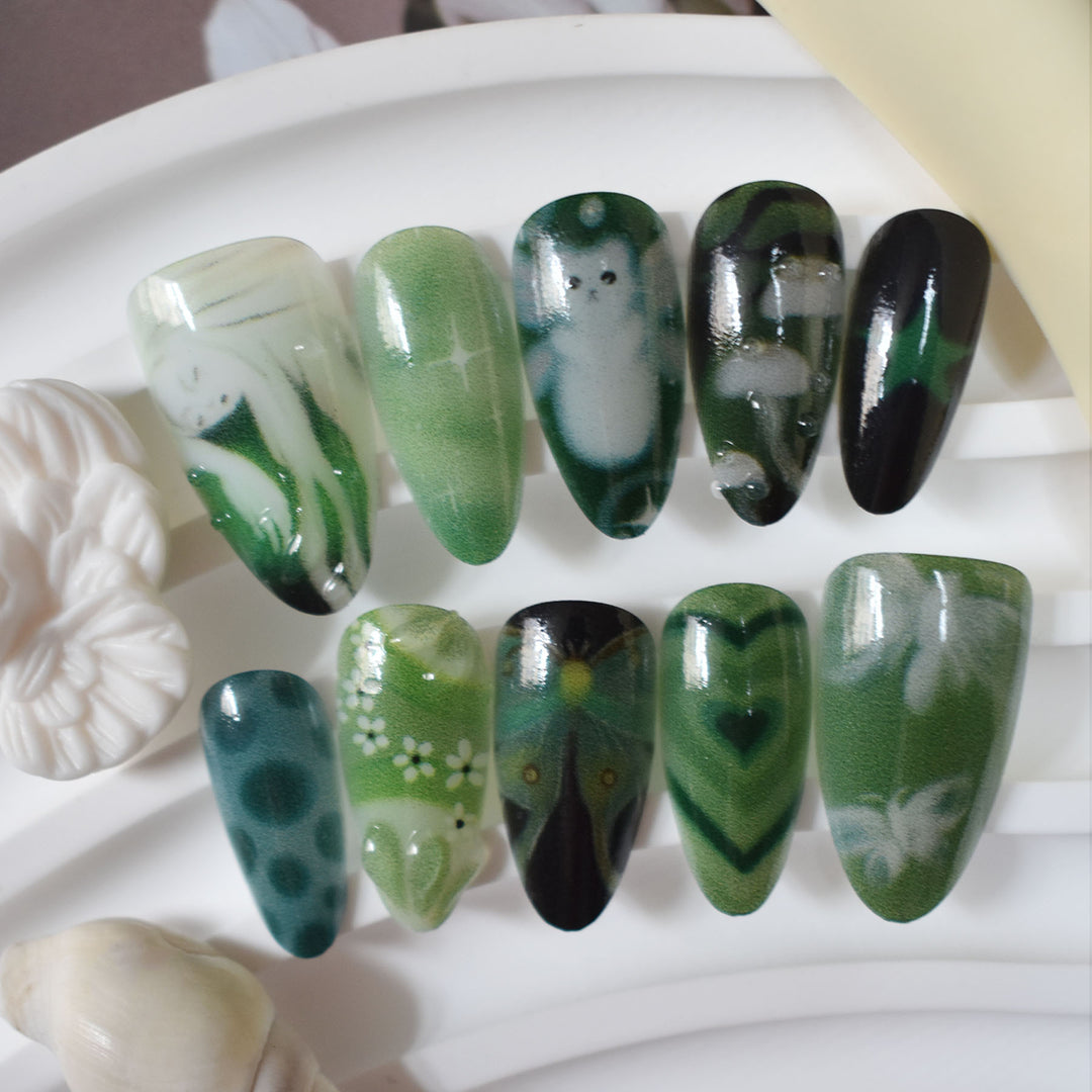 Artistic 3D Sea-Inspired Press-On Nail Art Stornfield