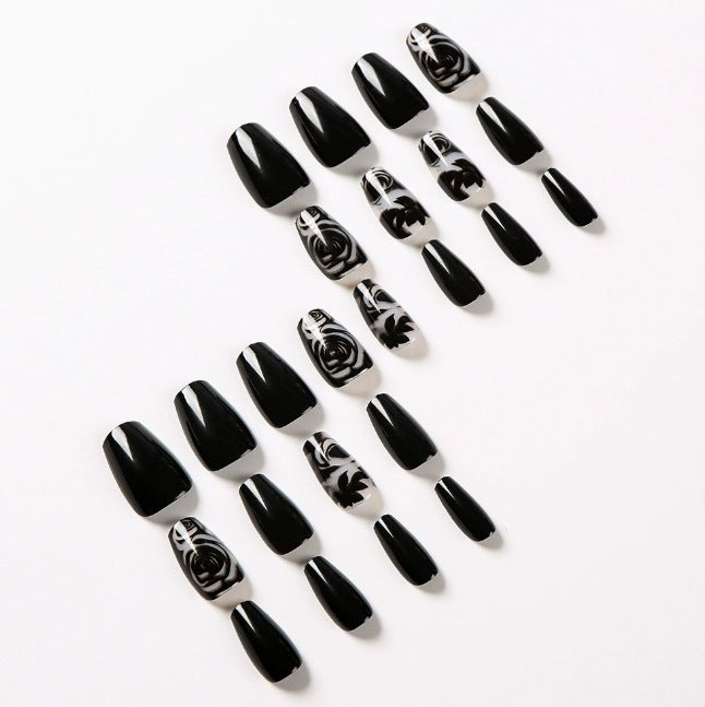 Artistic Floral Press-On Nail Art Enhancements Stornfield