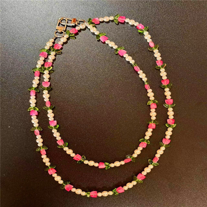 Elegant Pearl and Floral Beaded Necklace Stornfield
