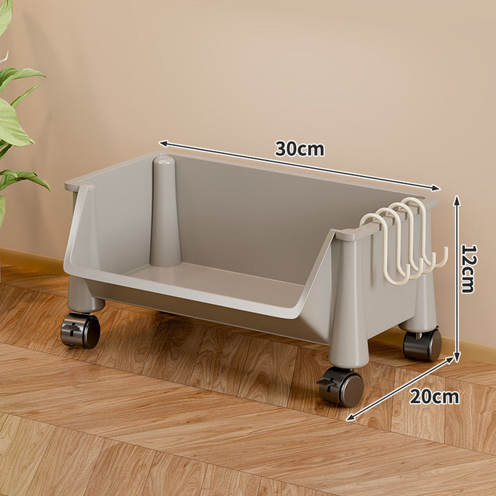 Slim Vertical Multi-Tier Rolling Storage Cart with Tilted Open Bins and Swivel Casters