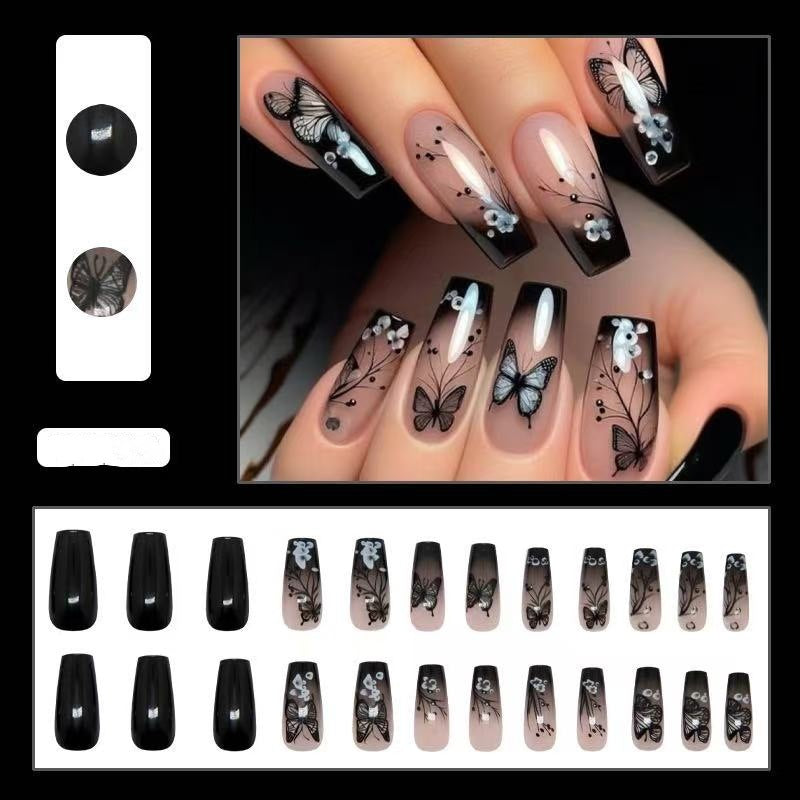 Artful Nail Set with Butterfly Design Stornfield