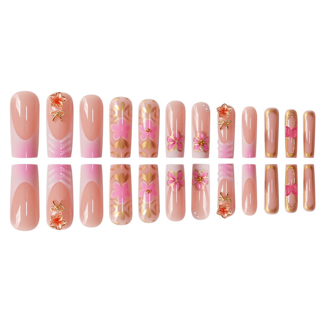Artistic 3D Floral Press-On Nail Set Stornfield