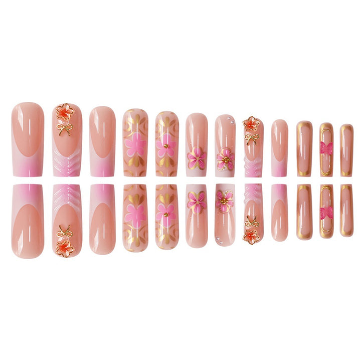 Artistic 3D Floral Press-On Nail Set Stornfield